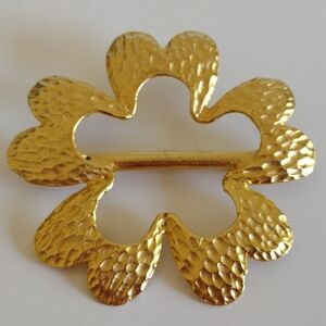 Ultra Craft gold-tone flower scarf brooch